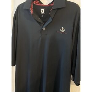 FootJoy Golf Polo Shirt Mens Large Black Stretch Performance *Brand Logo